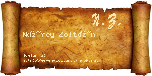 Nérey Zoltán névjegykártya